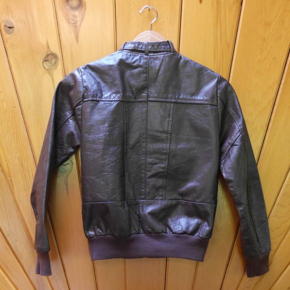 Vintage Brown Leather Bomber Jacket - Picture 3 of 10